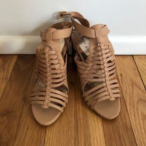 Madden Girl Strappy Tan Sandals (6.5)
